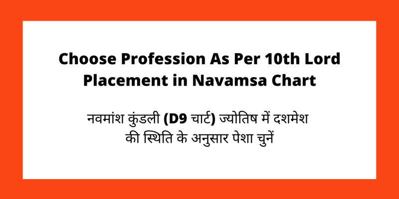 Choose Profession As Per 10th Lord Placement in Navamsa Chart